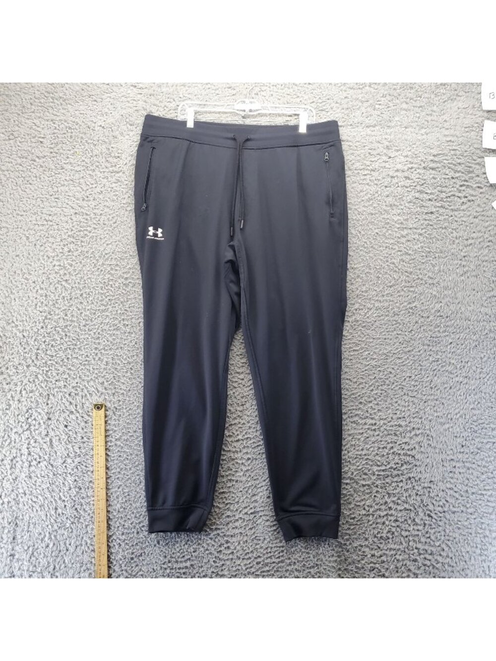 Under Armour Pants Mens XXL Black Loose Fit Lightweight Joggers Zipper Pockets